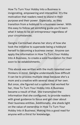 HOW TO TURN YOUR HOBBY INTO A BUSINESS Vol. 1
